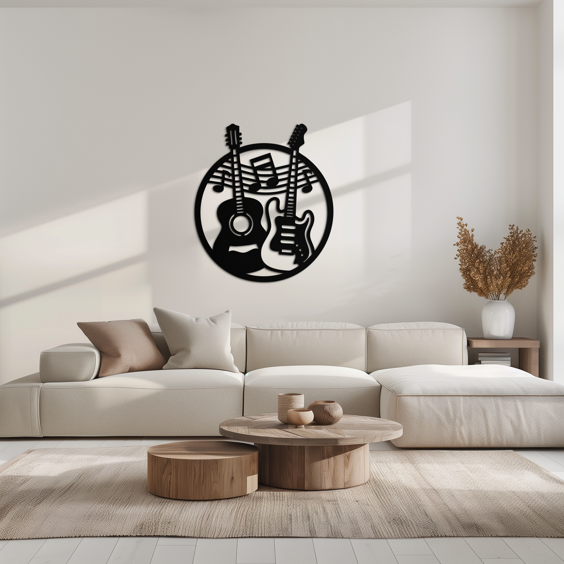 Musical Guitar Notes Metal Wall Art – Modern Musician Decor- KAF571 - Tampa Home & Garden Store