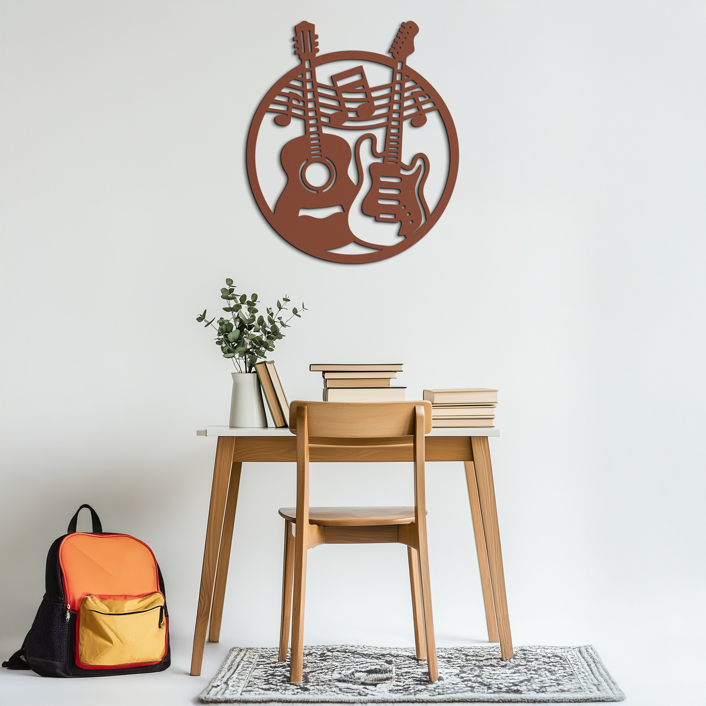 Musical Guitar Notes Metal Wall Art – Modern Musician Decor- KAF571 - Tampa Home & Garden Store
