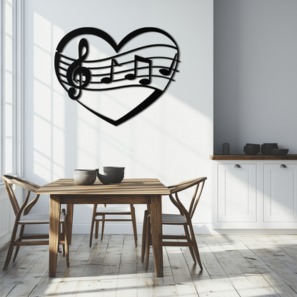 Musical Heart Metal Wall Art - Music Lover’s Home Decor- KAF256 - Tampa Home & Garden Store
