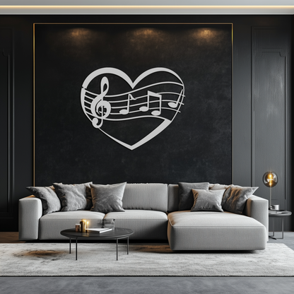 Musical Heart Metal Wall Art - Music Lover’s Home Decor- KAF256 - Tampa Home & Garden Store