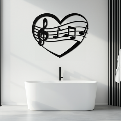 Musical Heart Metal Wall Art - Music Lover’s Home Decor- KAF256 - Tampa Home & Garden Store