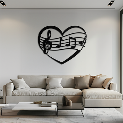 Musical Heart Metal Wall Art - Music Lover’s Home Decor- KAF256 - Tampa Home & Garden Store