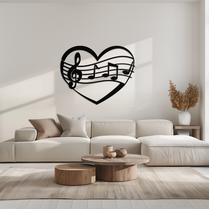 Musical Heart Metal Wall Art - Music Lover’s Home Decor- KAF256 - Tampa Home & Garden Store