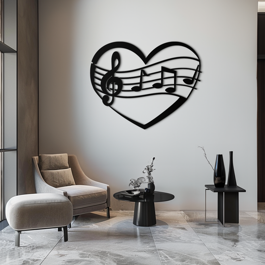 Musical Heart Metal Wall Art - Music Lover’s Home Decor- KAF256 - Tampa Home & Garden Store