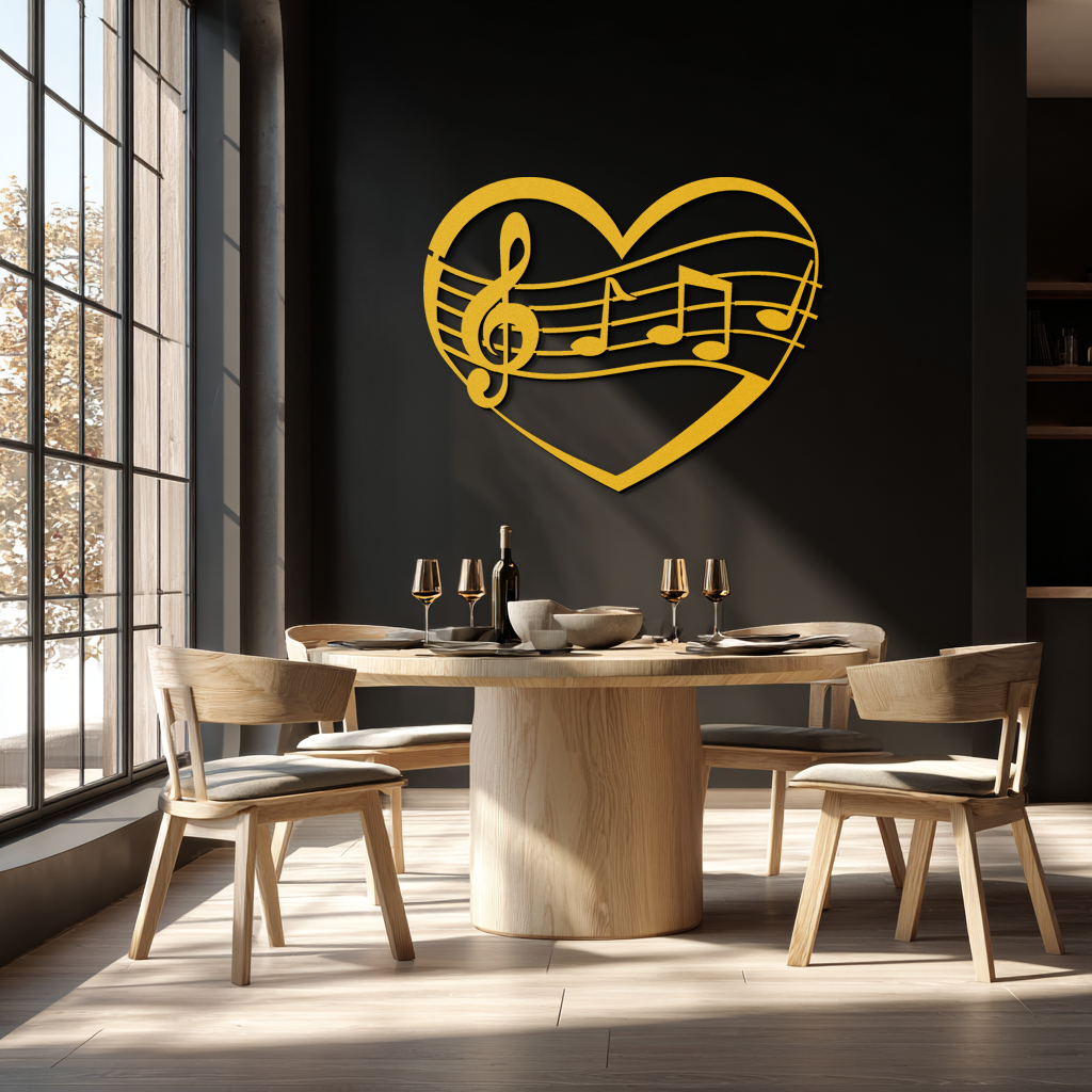Musical Heart Metal Wall Art - Music Lover’s Home Decor- KAF256 - Tampa Home & Garden Store