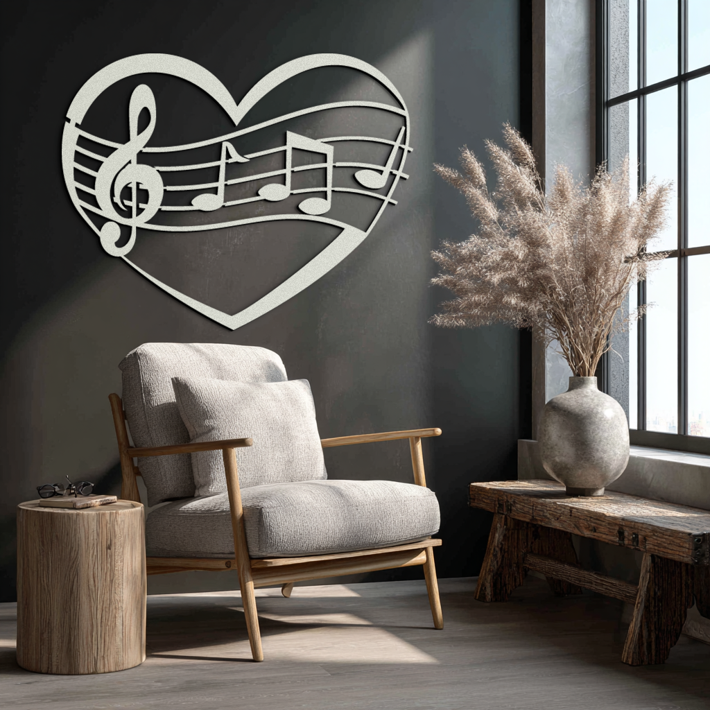 Musical Heart Metal Wall Art - Music Lover’s Home Decor- KAF256 - Tampa Home & Garden Store