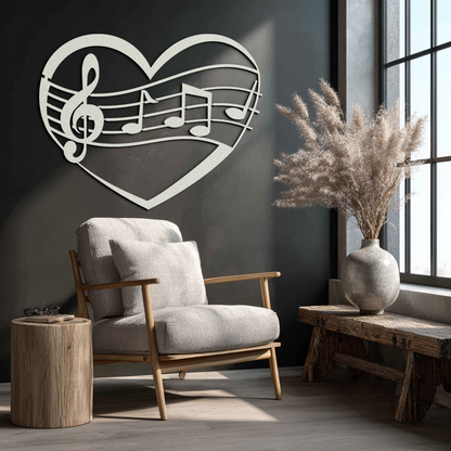 Musical Heart Metal Wall Art - Music Lover’s Home Decor- KAF256 - Tampa Home & Garden Store