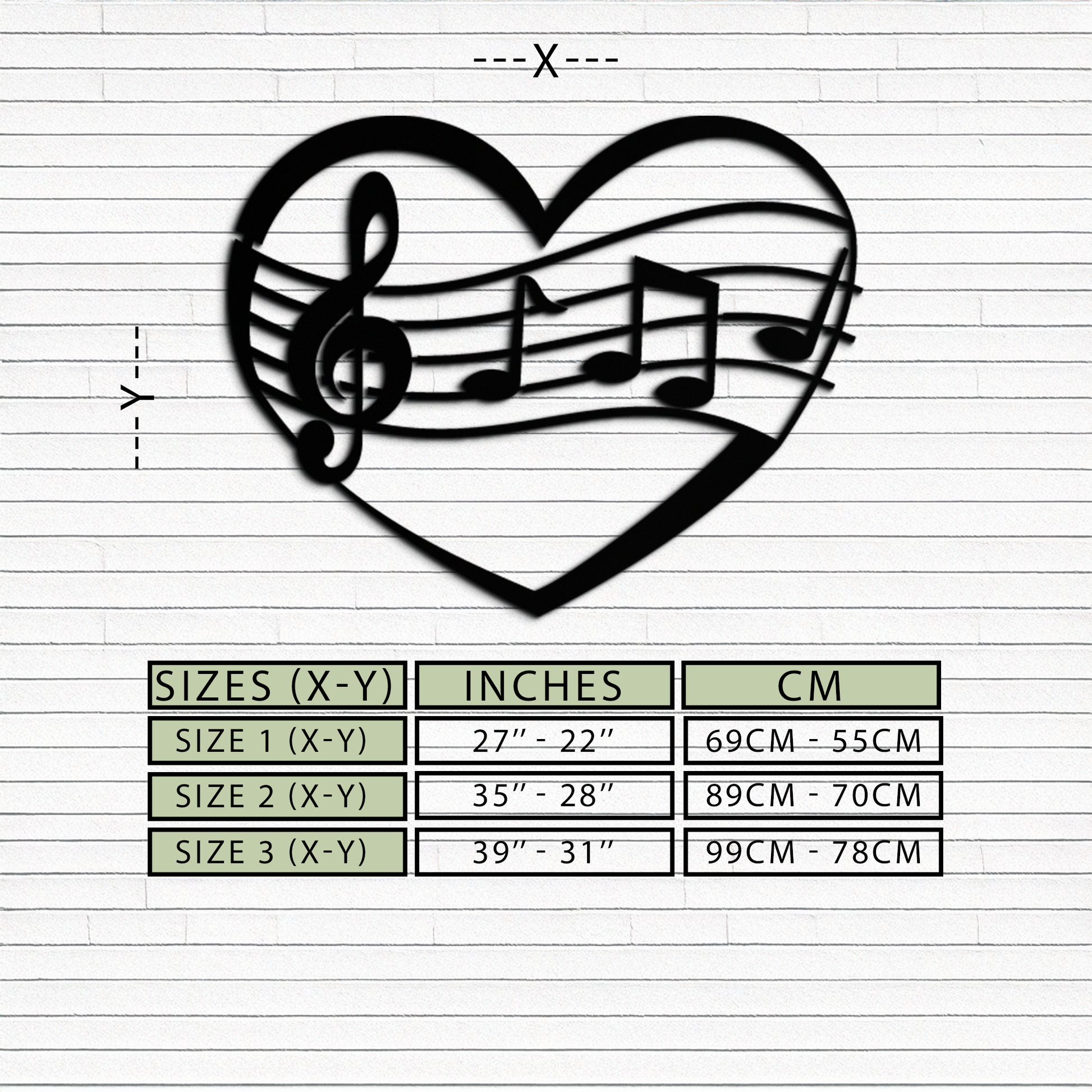 Musical Heart Metal Wall Art - Music Lover’s Home Decor- KAF256 - Tampa Home & Garden Store