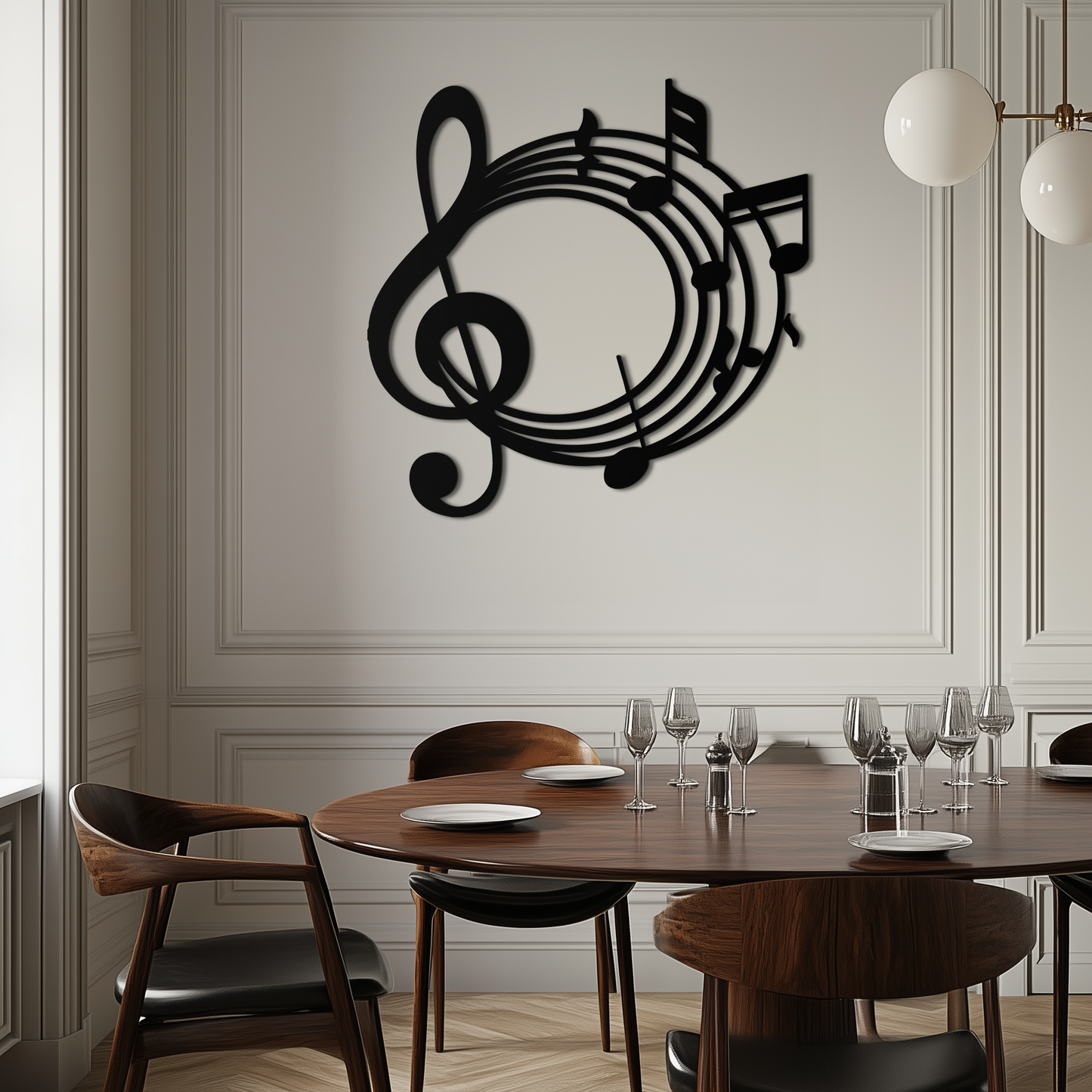 Musical Notes Circle Metal Wall Art – Treble Clef Music Decor for Home or Studio- KAF596 - Tampa Home & Garden Store