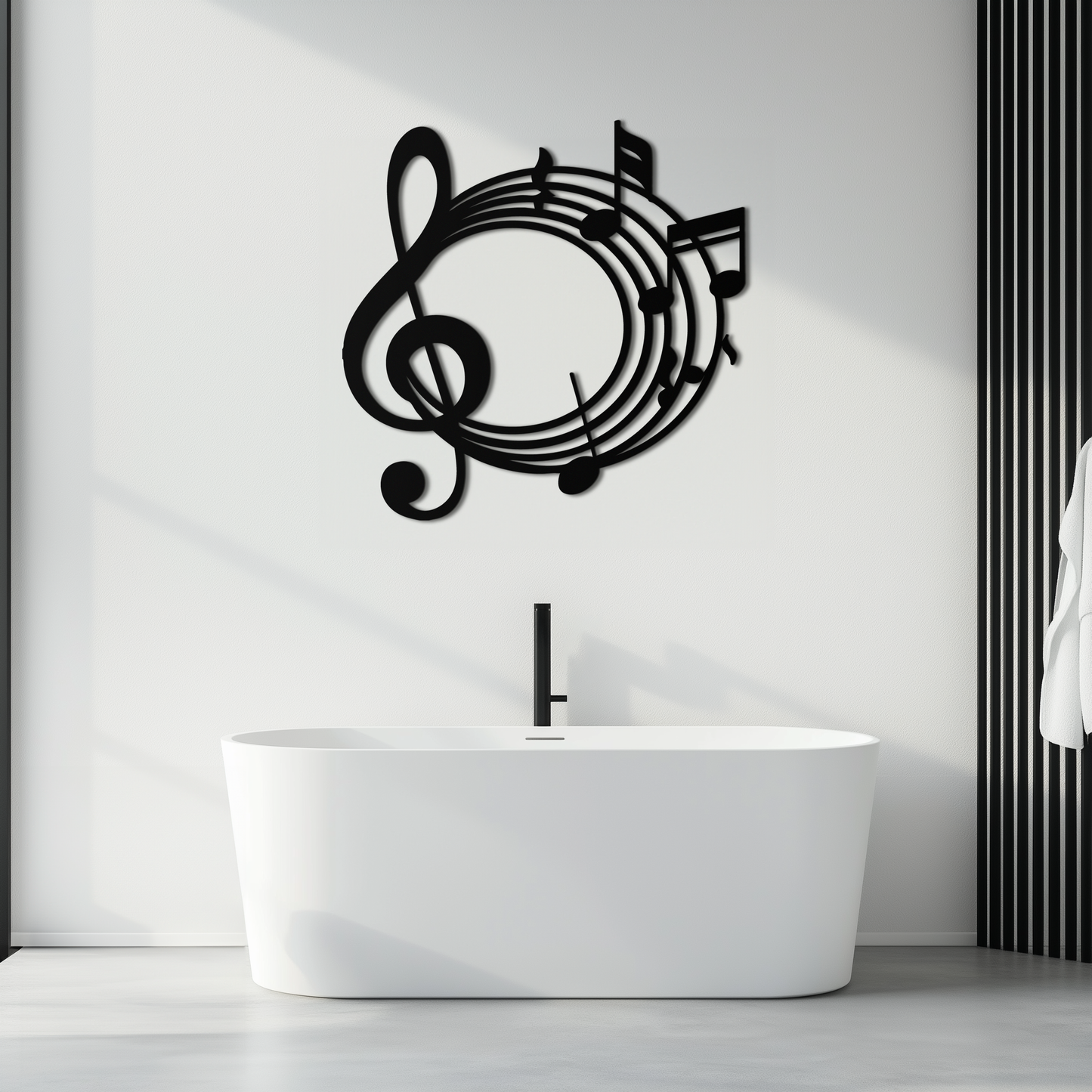 Musical Notes Circle Metal Wall Art – Treble Clef Music Decor for Home or Studio- KAF596 - Tampa Home & Garden Store