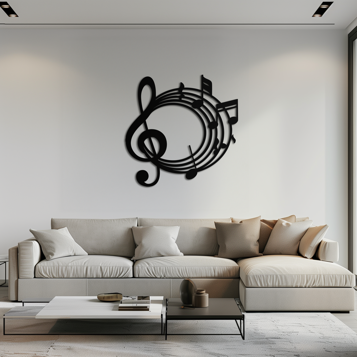 Musical Notes Circle Metal Wall Art – Treble Clef Music Decor for Home or Studio- KAF596 - Tampa Home & Garden Store