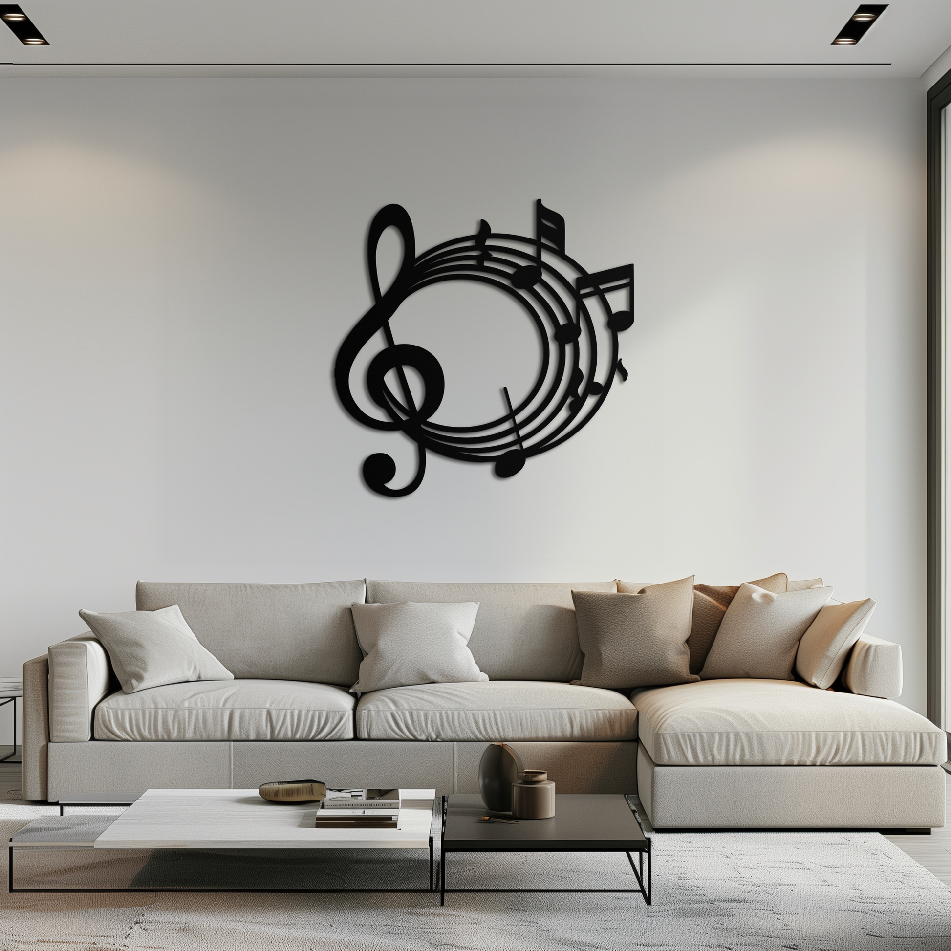 Musical Notes Circle Metal Wall Art – Treble Clef Music Decor for Home or Studio- KAF596 - Tampa Home & Garden Store