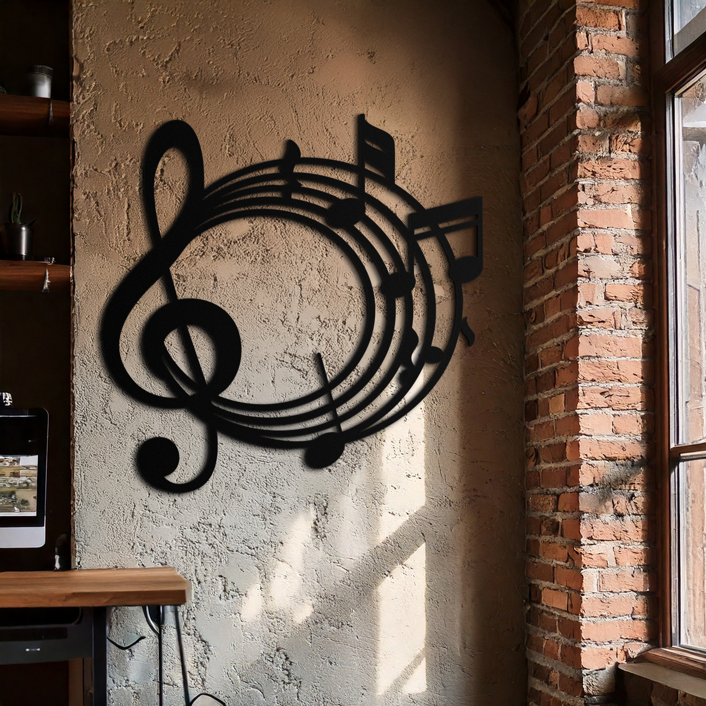 Musical Notes Circle Metal Wall Art – Treble Clef Music Decor for Home or Studio- KAF596 - Tampa Home & Garden Store