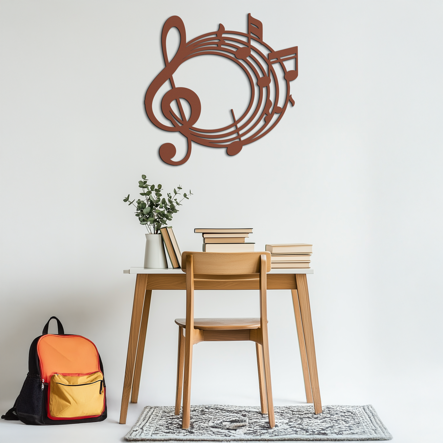 Musical Notes Circle Metal Wall Art – Treble Clef Music Decor for Home or Studio- KAF596 - Tampa Home & Garden Store