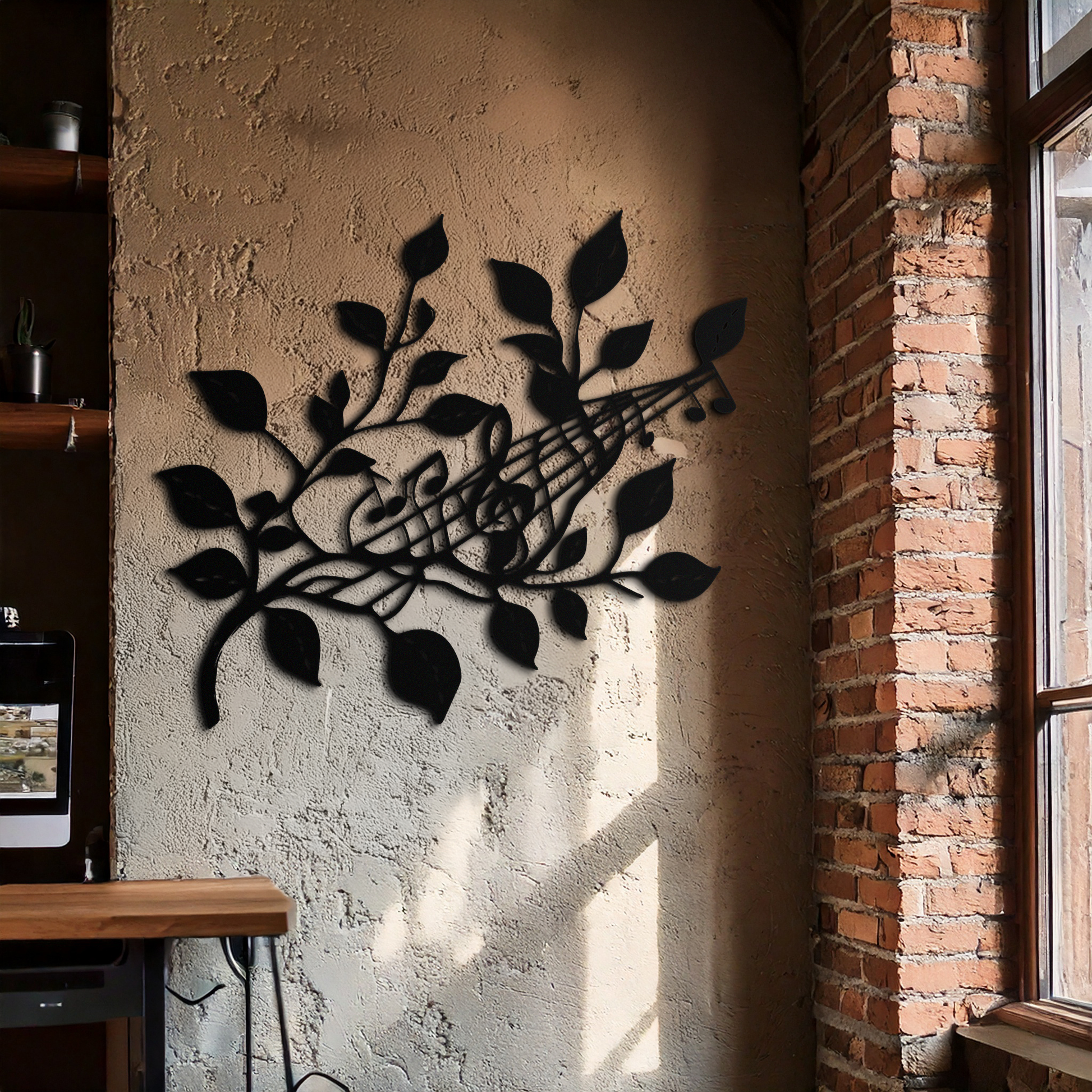 Musical Tree Branch Metal Wall Art - Note Inspired Steel Decor- KAF484 - Tampa Home & Garden Store