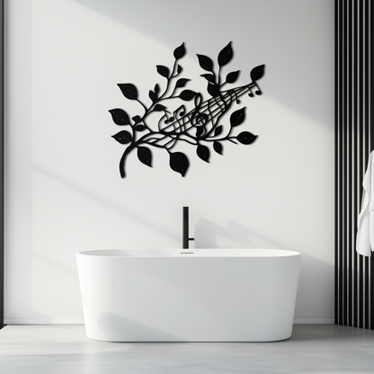 Musical Tree Branch Metal Wall Art - Note Inspired Steel Decor- KAF484 - Tampa Home & Garden Store