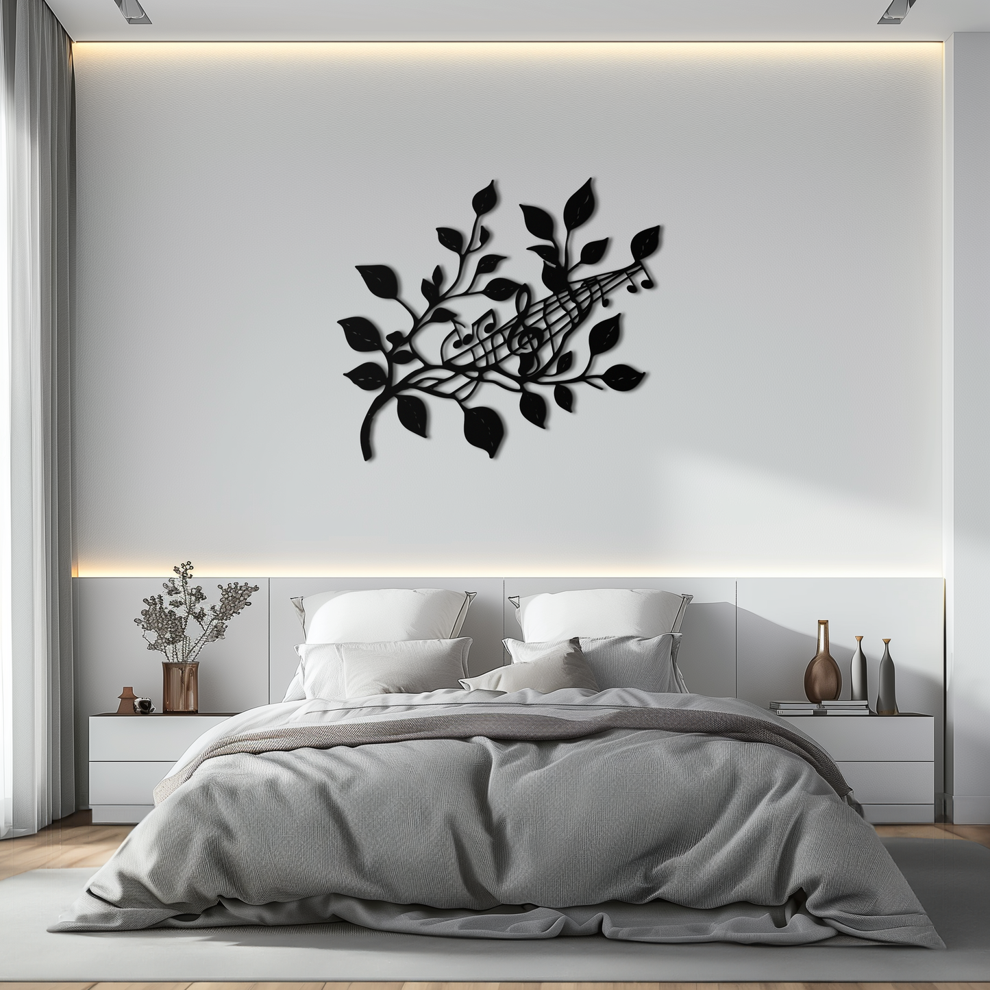 Musical Tree Branch Metal Wall Art - Note Inspired Steel Decor- KAF484 - Tampa Home & Garden Store