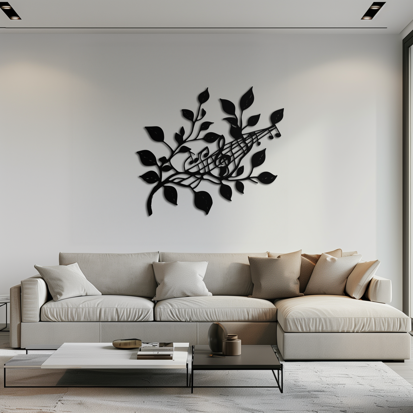 Musical Tree Branch Metal Wall Art - Note Inspired Steel Decor- KAF484 - Tampa Home & Garden Store