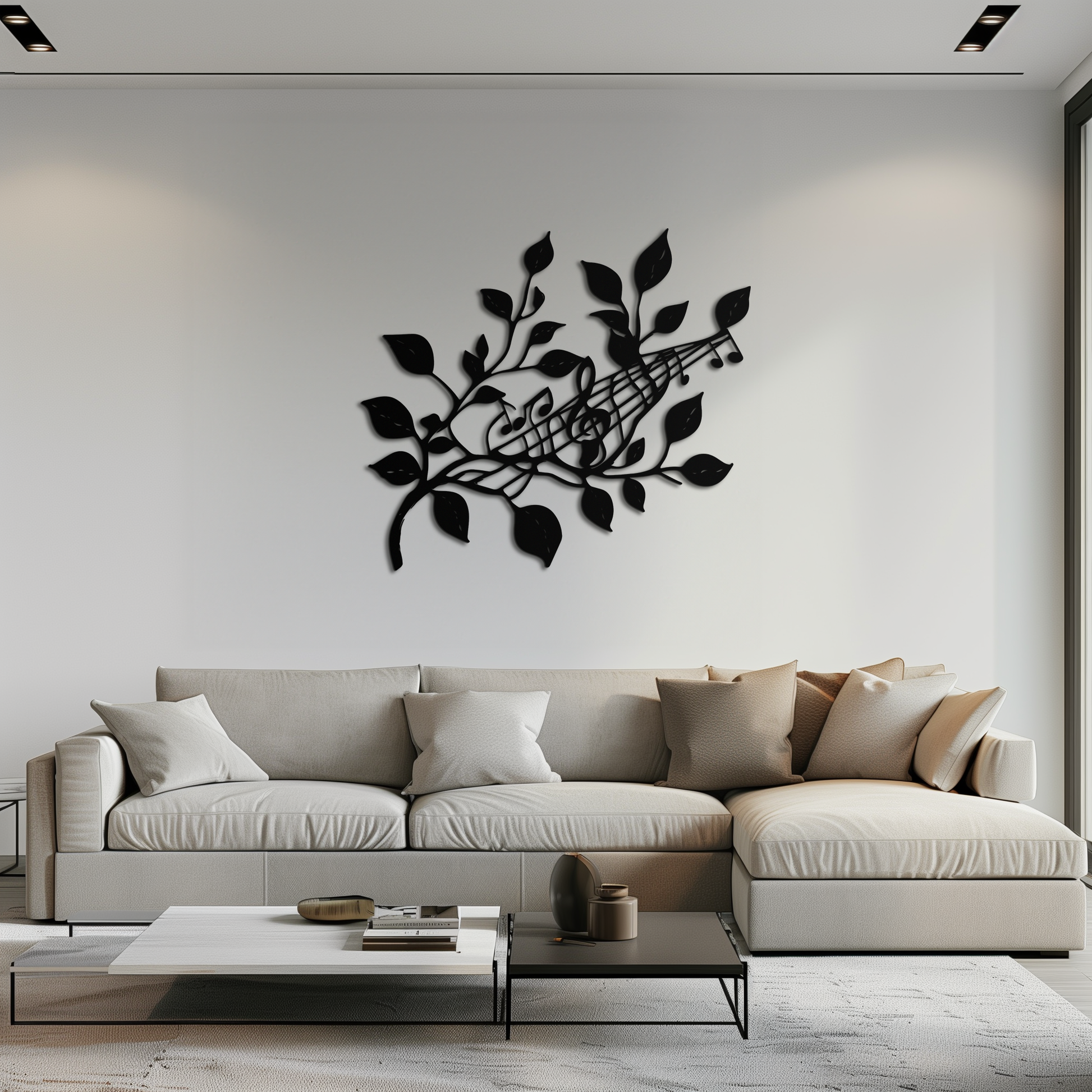 Musical Tree Branch Metal Wall Art - Note Inspired Steel Decor- KAF484 - Tampa Home & Garden Store