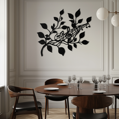 Musical Tree Branch Metal Wall Art - Note Inspired Steel Decor- KAF484 - Tampa Home & Garden Store