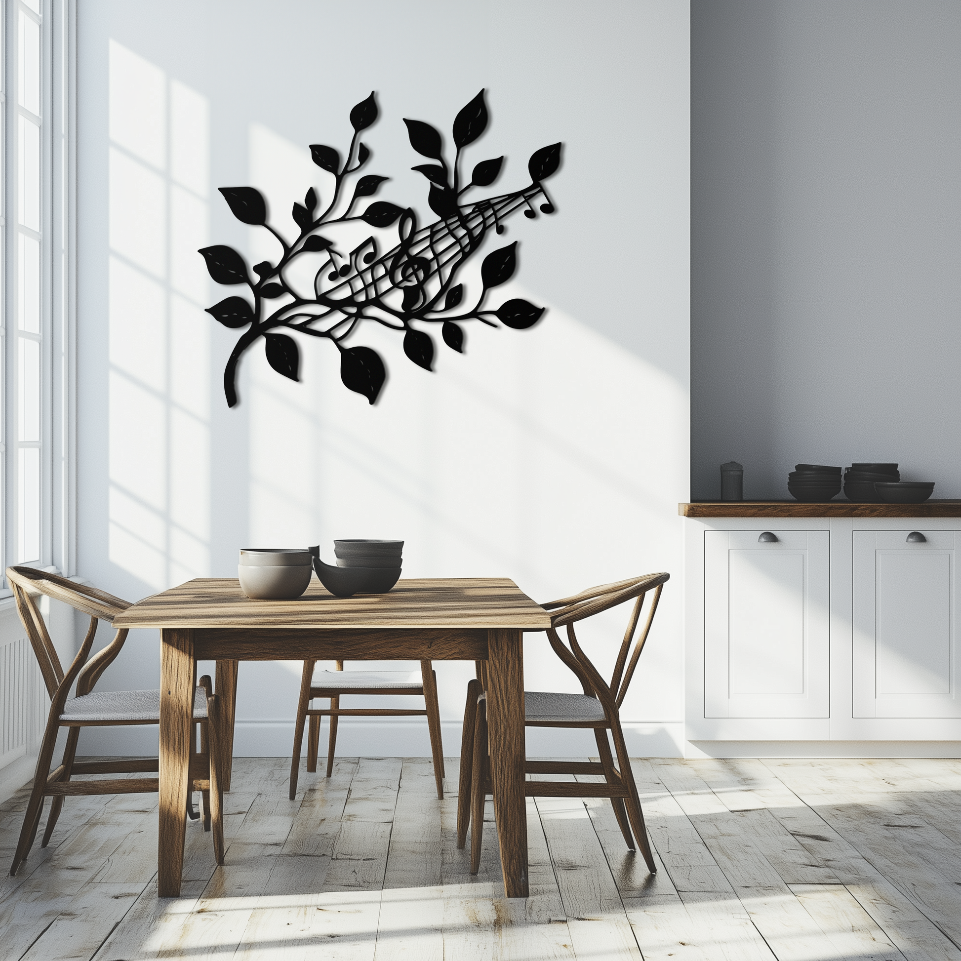 Musical Tree Branch Metal Wall Art - Note Inspired Steel Decor- KAF484 - Tampa Home & Garden Store