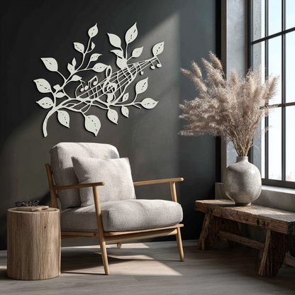 Musical Tree Branch Metal Wall Art - Note Inspired Steel Decor- KAF484 - Tampa Home & Garden Store