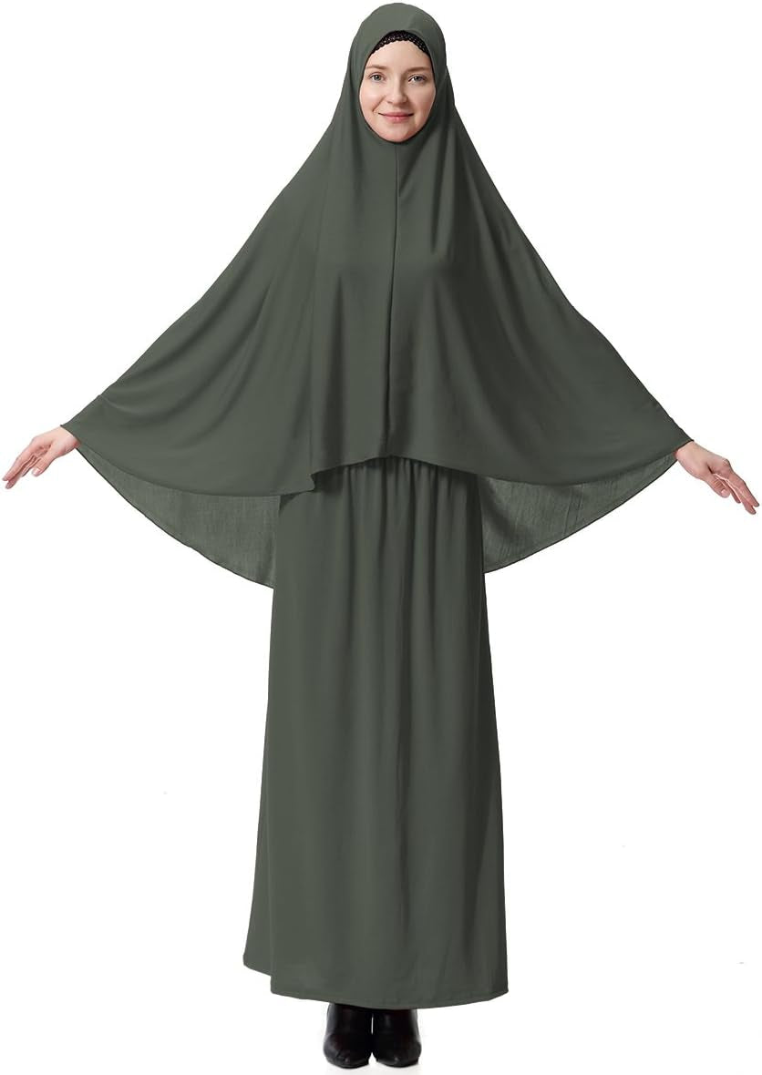 Muslim Islamic Women'S Khimar 2Pcs Sets Soft Distinctive Prayer Dress Hijab Abaya Suit(10 Colors Available) - Tampa Home & Garden Store