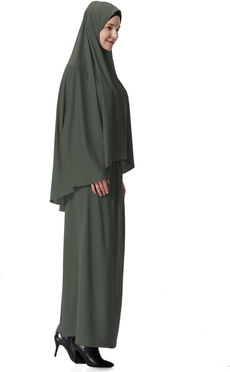 Muslim Islamic Women'S Khimar 2Pcs Sets Soft Distinctive Prayer Dress Hijab Abaya Suit(10 Colors Available) - Tampa Home & Garden Store