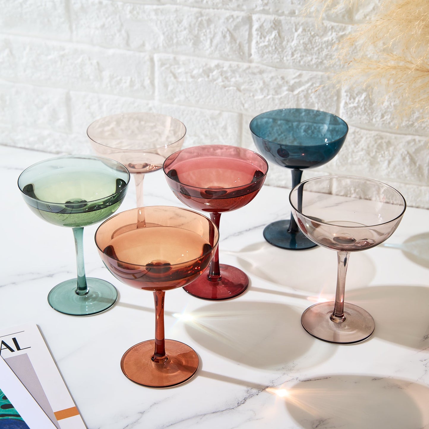 Tonal Champagne Coupe Glassware Set of Six