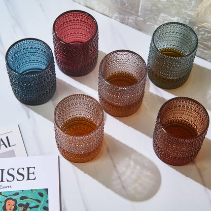 Tonal Hobnail Lowball Glassware Set of Six