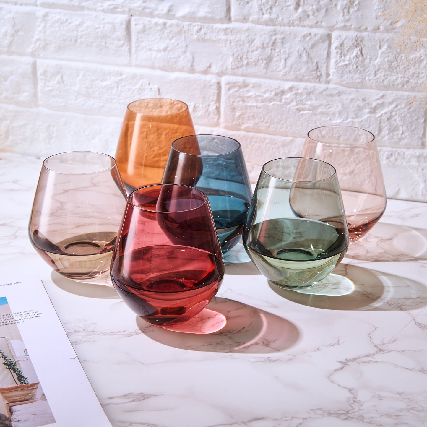 A Set of Tonal Stemless Wine Glasses 16 Ounce