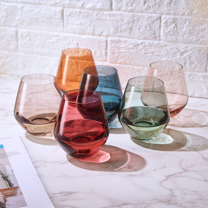 A Set of Tonal Stemless Wine Glasses 16 Ounce