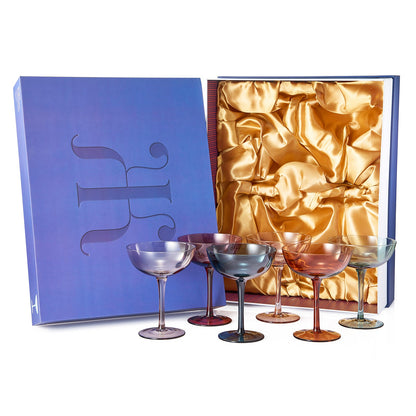 Tonal Champagne Coupe Glassware Set of Six