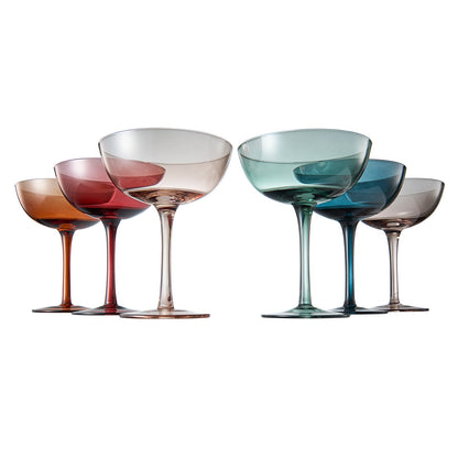Tonal Champagne Coupe Glassware Set of Six