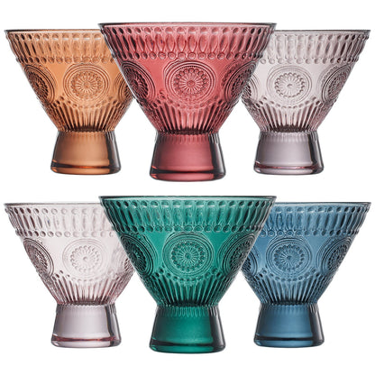 Elegant Hobnail Martini Glasses Set of Six