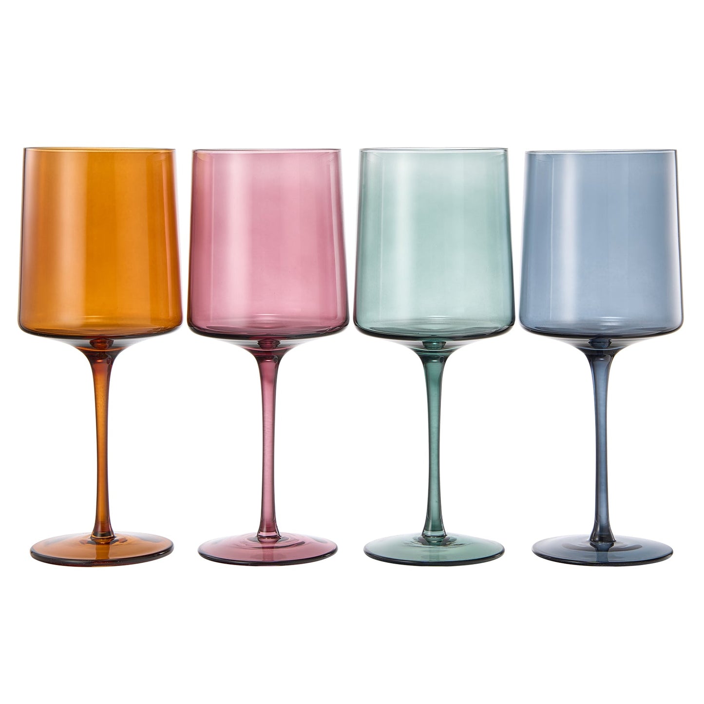 Tonal Square Stemmed Wine Glasses and a Set of 4