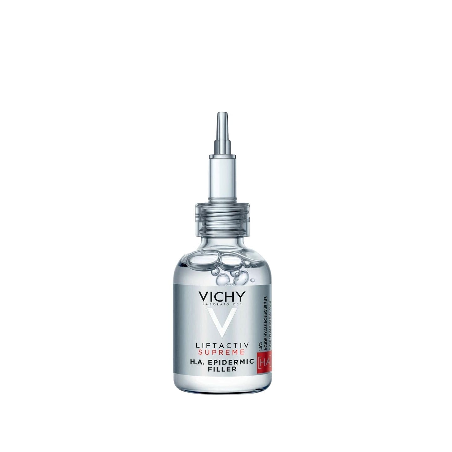 Vichy Liftactiv Supreme H.A. Epidermic Filler face serum bottle with silver spray pump on Tampa Home & Garden Store