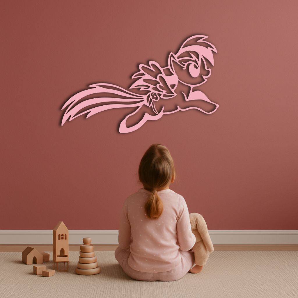 My Little Pony Flying Silhouette – Pink Metal Wall Art - KAFGP174 - Tampa Home & Garden Store