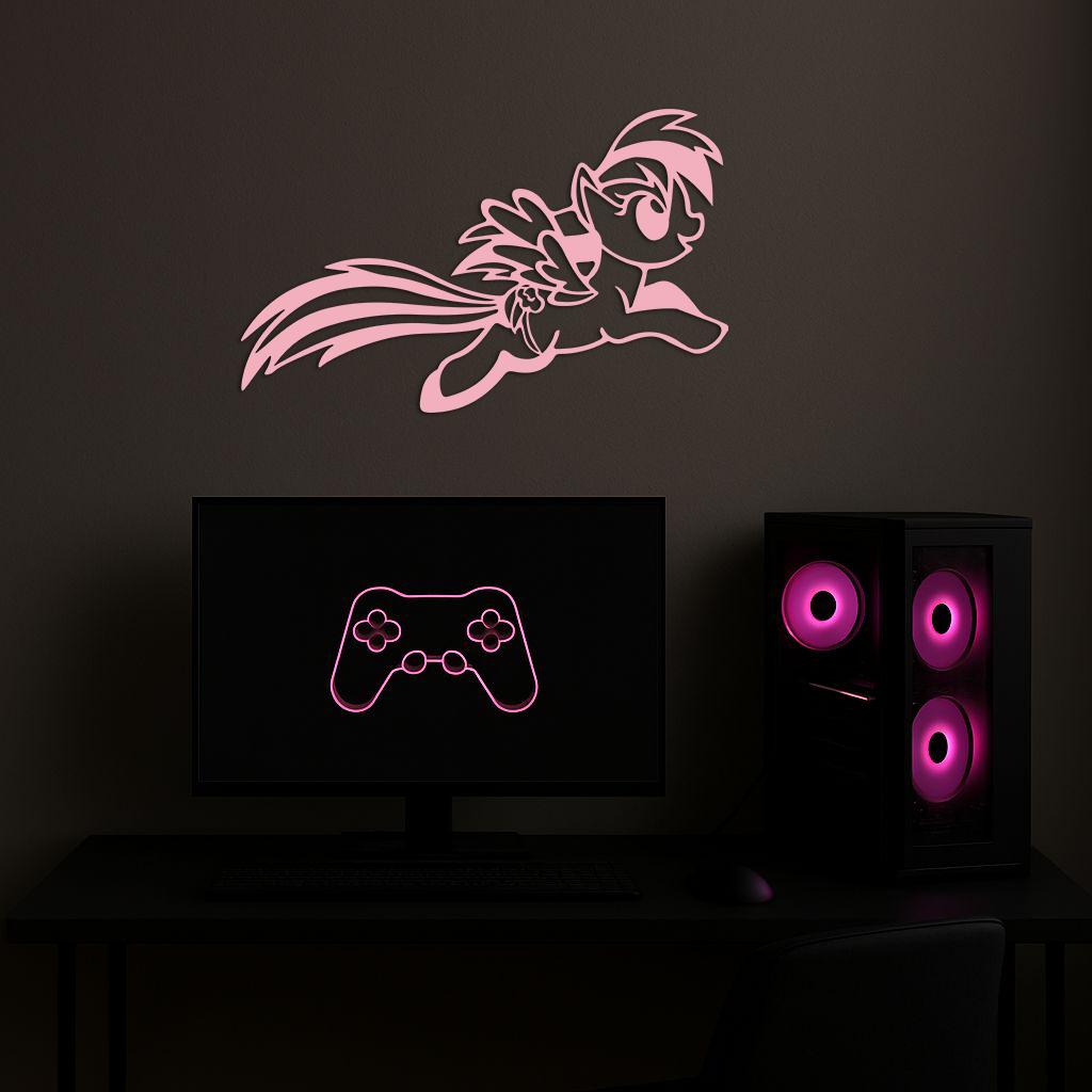 My Little Pony Flying Silhouette – Pink Metal Wall Art - KAFGP174 - Tampa Home & Garden Store