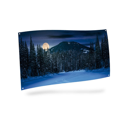 My Village Background Cloth - Mountain Landscape at Night - Tampa Home & Garden Store