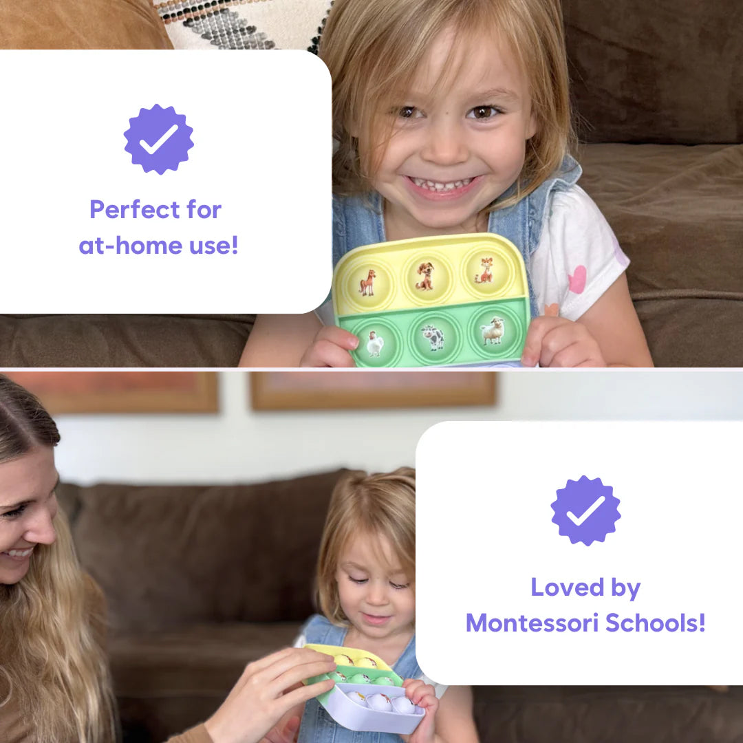 My First Learning Bundle by The Fidget Games, yellow green animal tray for at home use on Tampa Home & Garden Store