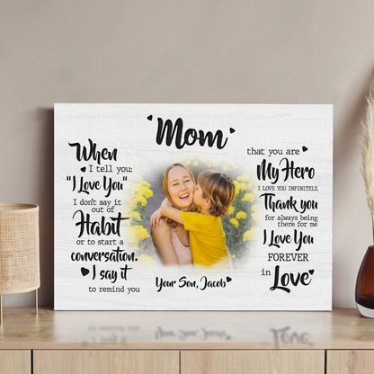 Mother's Day Sign My Hero canvas Tailored Canvases, textured crafting canvas on Tampa Store on Tampa Home & Garden Store