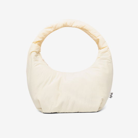 Myra Bag Ivory shoulder bag with circular handle by Lefrik USA on Tampa Home & Garden Store