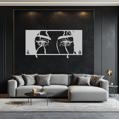 Mysterious Woman Eyes Metal Wall Art – Black Steel Feminine Silhouette Decor for Modern Stylish Interiors- KAF408 - Tampa Home & Garden Store