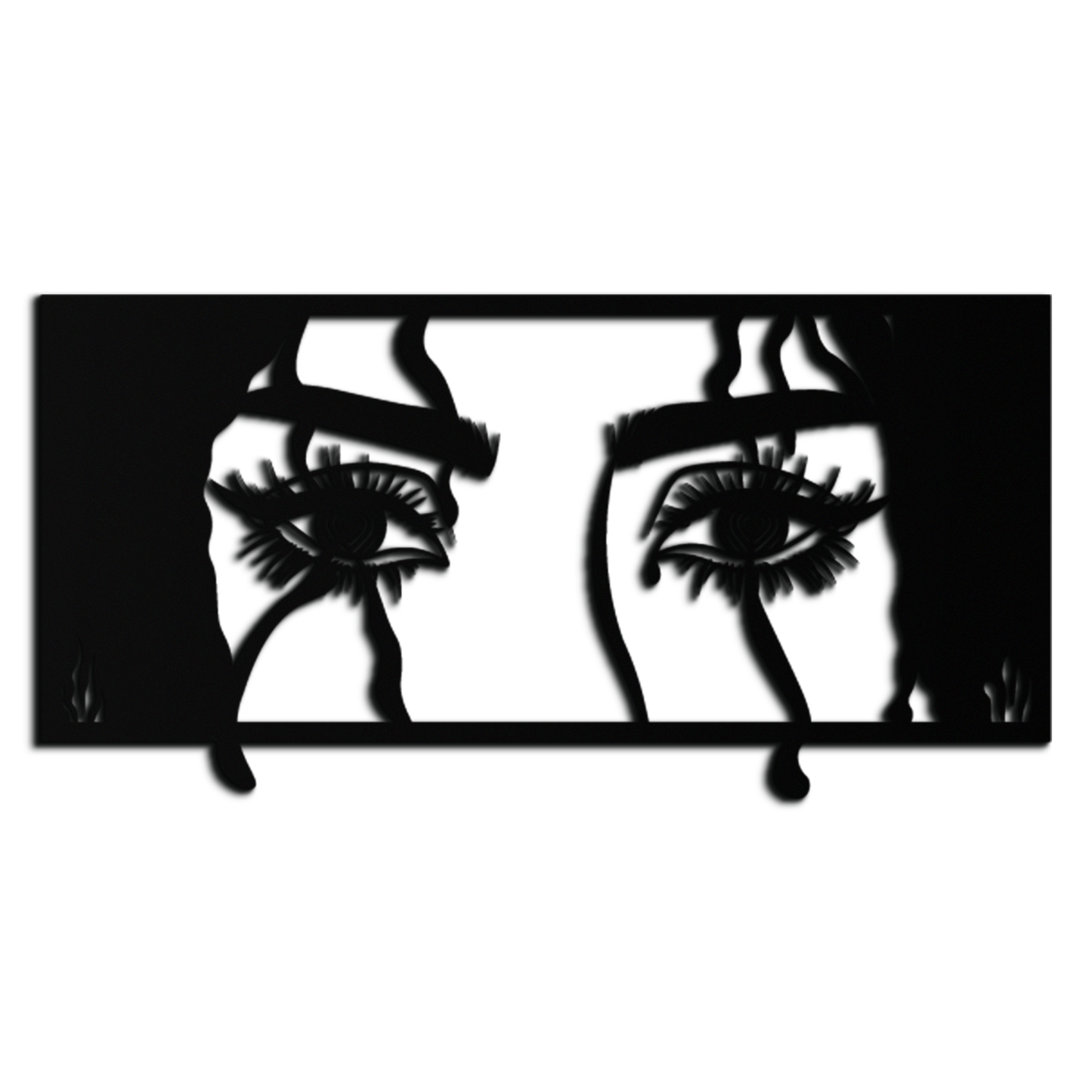 Mysterious Woman Eyes Metal Wall Art – Black Steel Feminine Silhouette Decor for Modern Stylish Interiors- KAF408 - Tampa Home & Garden Store