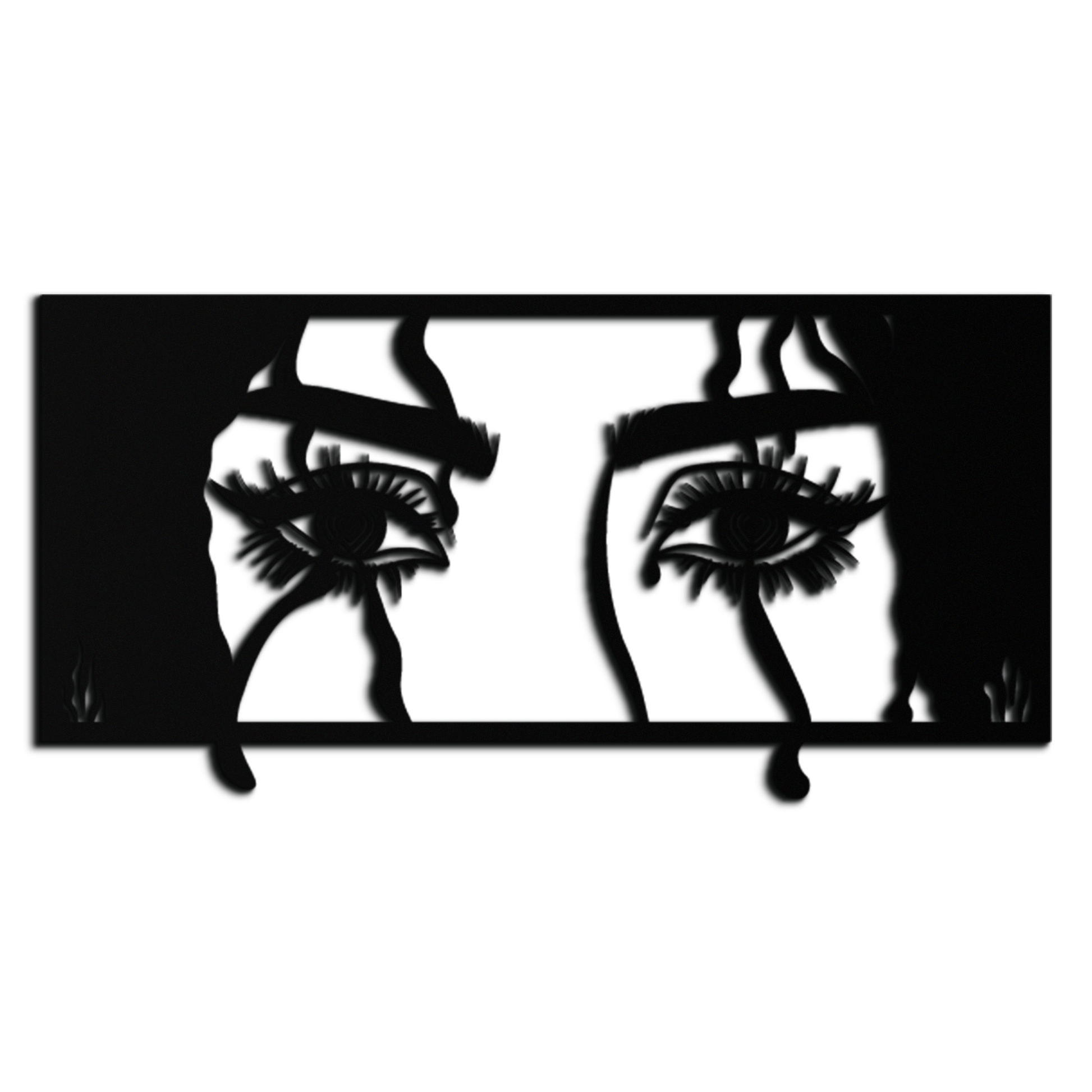 Mysterious Woman Eyes Metal Wall Art – Black Steel Feminine Silhouette Decor for Modern Stylish Interiors- KAF408 - Tampa Home & Garden Store