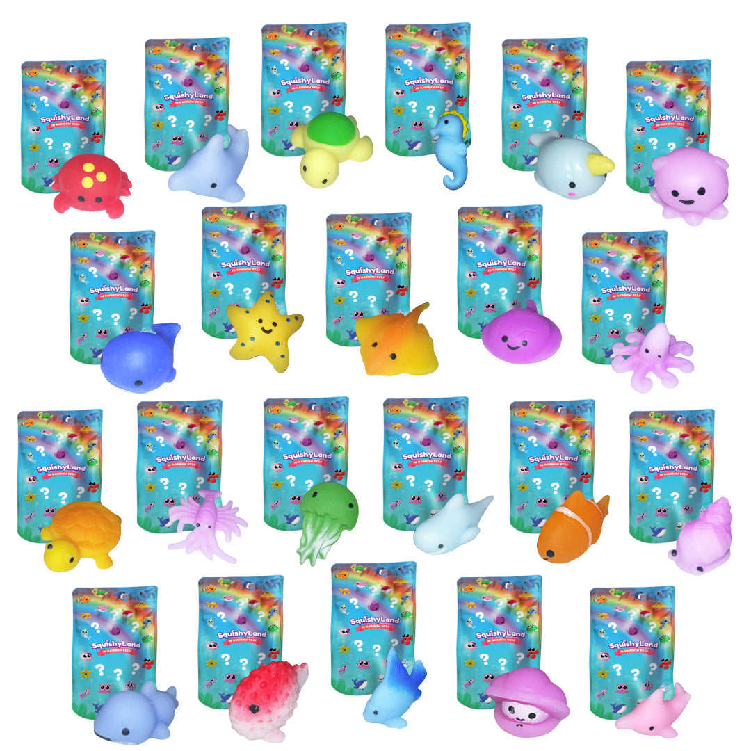 Mystery Squishies sensory toy set with SquishyLand bags and sea animal squishies on Tampa Home & Garden Store