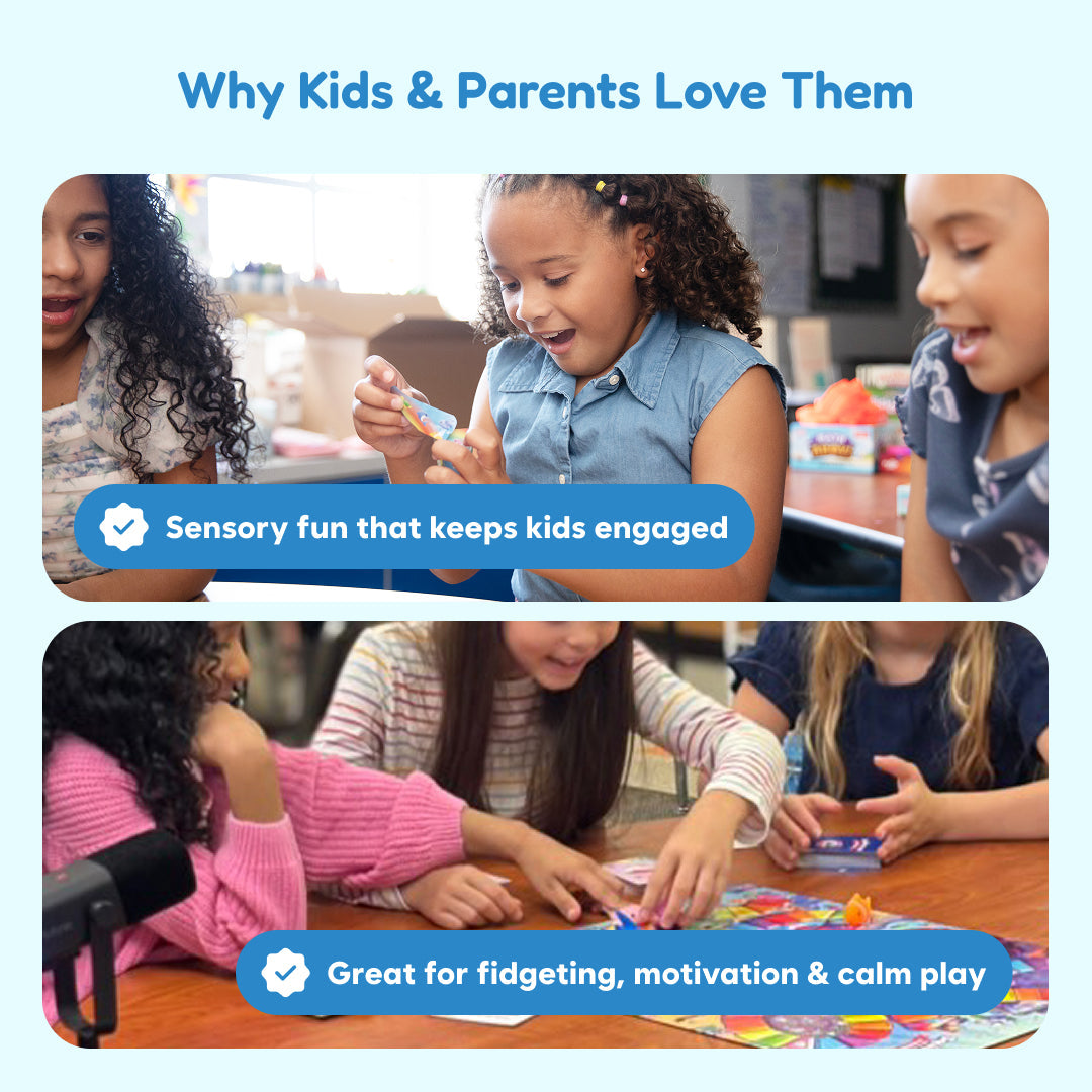 Mystery Squishies educational sensory toy by The Fidget Games; kids explore squishies in class on Tampa Home & Garden Store