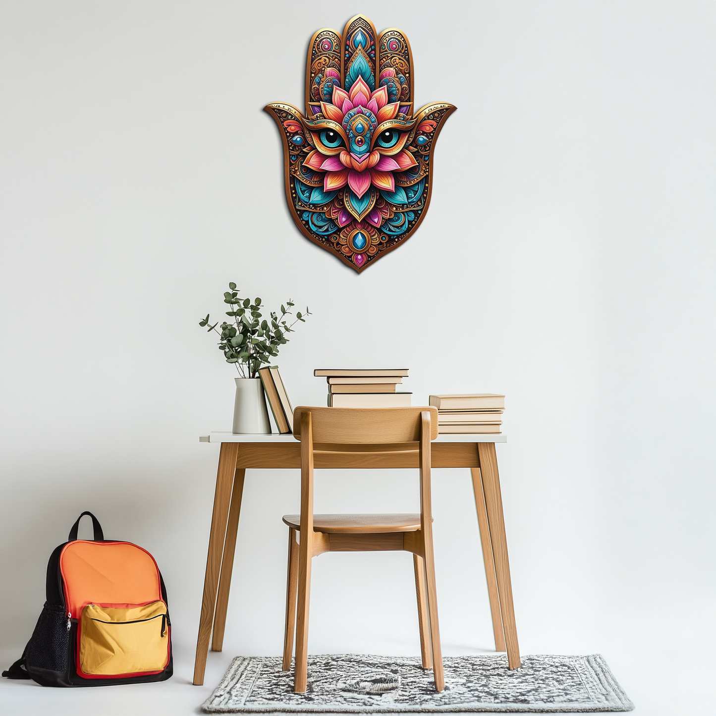 Mystic Hamsa Hand Metal Wall Art – Boho Evil Eye Decor-KAFUVM030 - Tampa Home & Garden Store