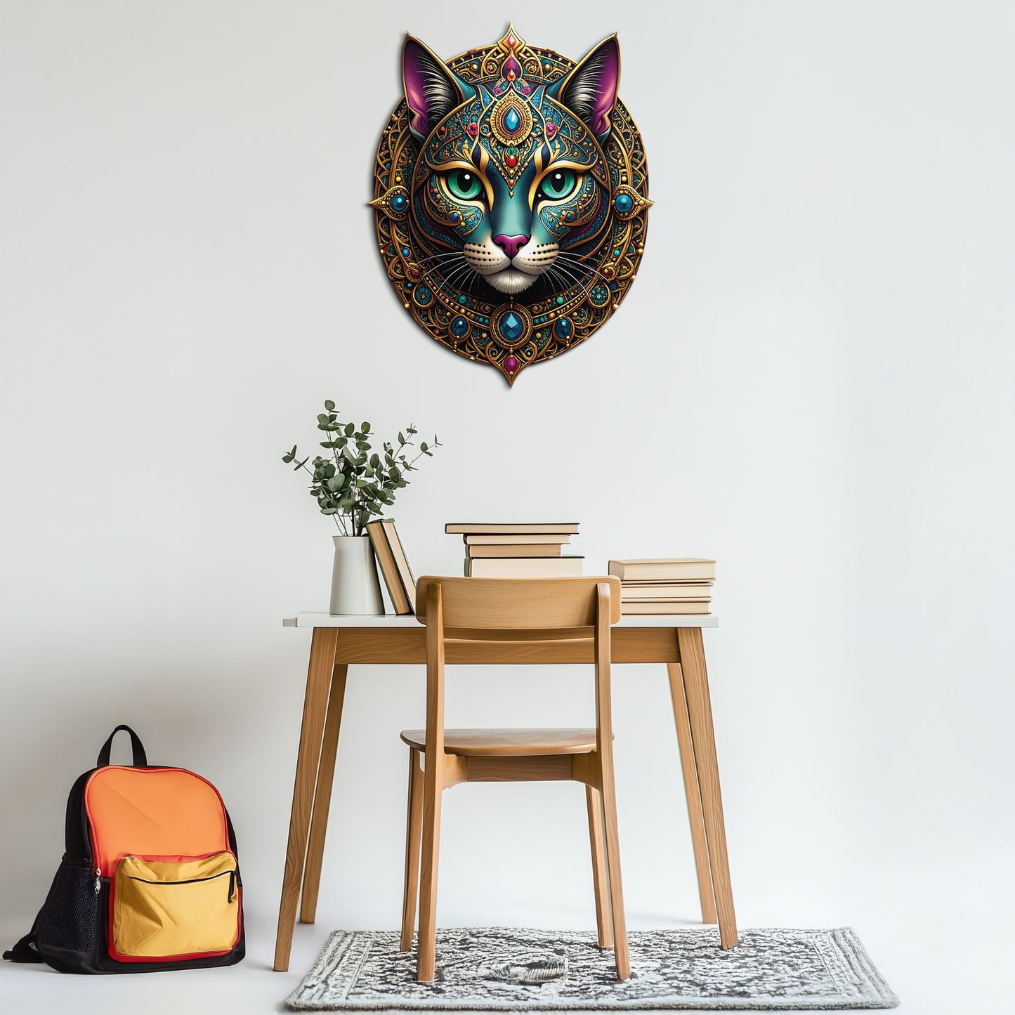 Mystic Mandala Cat Metal Wall Art – Boho Feline Decor-KAFUVM037 - Tampa Home & Garden Store